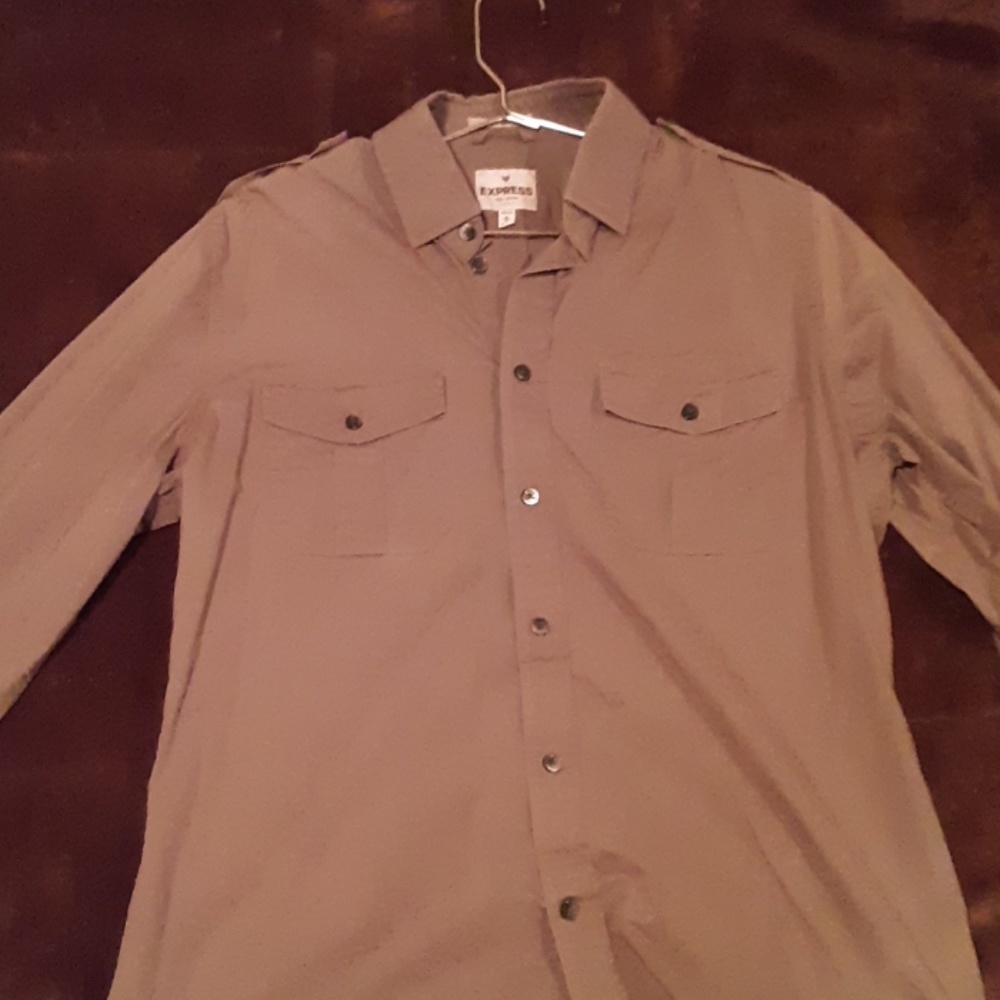 Express fitted long sleeve button down